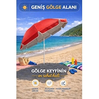 Kırmızı-bej 200 Cm Ayarlanabilir Fon Model Plaj Şemsiyesi Kırmızı-bej 200 Cm Ayarlanabilir Fon Model Plaj Şemsiyesi