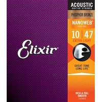 Elixir 16002 Nanoweb Phosphor Bronze Akustik Gitar Teli 10-47 Elixir 16002 Nanoweb Phosphor Bronze Akustik Gitar Teli 10-47