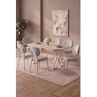 Hooli 90x168 Traverten Mdf Masa, Metal X Ayak, Metal Sandalye, 6 Kişilik Mutfak Masası Takımı Ve Yemek Masası Takımı Açık Gri Hooli 90x168 Traverten Mdf Masa, Metal X Ayak, Metal Sandalye, 6 Kişilik Mutfak Masası Takımı Ve Yemek Masası Takımı Açık Gri