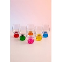 6 Kişilik Cam Renkli Elmas Ayaklı Kahve Yanı Bardağı Bardak 50ml 6 Kişilik Cam Renkli Elmas Ayaklı Kahve Yanı Bardağı Bardak 50ml