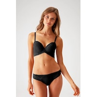 Pierre Cardin Dantelli Push Up Sütyen Takım Siyah Pierre Cardin Dantelli Push Up Sütyen Takım Siyah
