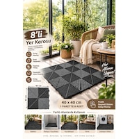 Porsima 0775 Antrasit Geçmeli Plastik Yer Karosu 8'li Set Kaymaz Izgaralı Balkon, Banyo & Teras Zemin Karo 40x40 Cm Porsima 0775 Antrasit Geçmeli Plastik Yer Karosu 8'li Set Kaymaz Izgaralı Balkon, Banyo & Teras Zemin Karo 40x40 Cm