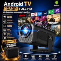 Android Tv 1080p Full Hd Projeksiyon Cihazı Wifi 6 Bluetooth 5.0 Otomatik Keystone Ev Sinema Projektörü Android Tv 1080p Full Hd Projeksiyon Cihazı Wifi 6 Bluetooth 5.0 Otomatik Keystone Ev Sinema Projektörü
