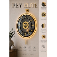 Pey Aksesuar Metal Aynalı Duvar Saati Işıklı Gerçek Cam Duvar Saati Modern Tasarım 40 X60 Cm Gold-füme-siyah Pey Aksesuar Metal Aynalı Duvar Saati Işıklı Gerçek Cam Duvar Saati Modern Tasarım 40 X60 Cm Gold-füme-siyah