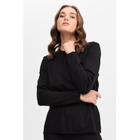 Desen Triko Kadın Basic Sıfır Yaka Kazak 0242308 Siyah Desen Triko Kadın Basic Sıfır Yaka Kazak 0242308 Siyah