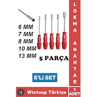Premium Ergonomik Kaymaz Kauçuk Sap Lokma Anahtar Tornavida 6/7/8/10/13/mm 5'li Set