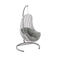 Monalin Home Garden Roma Rattan El Örgüsü Balkon Teras Bahçe Salıncağı Açık Gri
