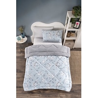 Marla Home Tek Kişilik Welsoft Yorgan Uyku Seti Lastikli Çarşaflı Bahar Mavi Bahar Marla Home Tek Kişilik Welsoft Yorgan Uyku Seti Lastikli Çarşaflı Bahar Mavi Bahar