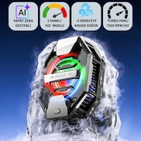 Polham Aı Destekli Turbo Fanlı Telefon Soğutucu -3 C Soğutma 7500 Rpm Hız Rgb Işıklı 3 Farklı Mod Polham Aı Destekli Turbo Fanlı Telefon Soğutucu -3 C Soğutma 7500 Rpm Hız Rgb Işıklı 3 Farklı Mod