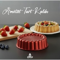 Amboss Ametist 26 cm Döküm Tart Kalıbı (Kırmızı)