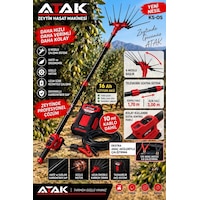 Profesyonel 16 Ah Lityum Akülü Zeytin Ve Meyve Hasat Makinesi - 1,70m-3,00m Teleskobik Karbon Sap Profesyonel 16 Ah Lityum Akülü Zeytin Ve Meyve Hasat Makinesi - 1,70m-3,00m Teleskobik Karbon Sap