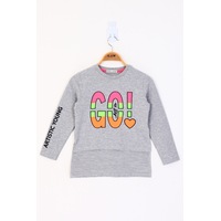 Toontoy Kids Toontoy Kız Çocuk Letis Go Baskılı Tişört Gri Melanj Toontoy Kids Toontoy Kız Çocuk Letis Go Baskılı Tişört Gri Melanj