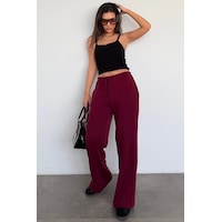 Bordo Geniş Paça Barrel Fit Eşofman Altı Mg2646 Bordo Bordo Geniş Paça Barrel Fit Eşofman Altı Mg2646 Bordo