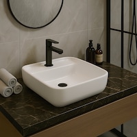 Turavit PRT0711 Porto Batarya Delikli Çanak Lavabo 40 x 40 CM Turavit PRT0711 Porto Batarya Delikli Çanak Lavabo 40 x 40 CM