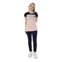 Toontoy Kids Toontoy Kız Çocuk T-shirt Paris Pul Nakış Pudra Toontoy Kids Toontoy Kız Çocuk T-shirt Paris Pul Nakış Pudra