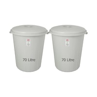 70 Lt (İkili Takım) Plastik Büyük Boy Çöp Kovası Et Kovası Gri 70 Lt (İkili Takım) Plastik Büyük Boy Çöp Kovası Et Kovası Gri