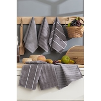 Eponj Home 6lı Mutfak Havlusu 30x50 Sofya Antrasit Antrasit Eponj Home 6lı Mutfak Havlusu 30x50 Sofya Antrasit Antrasit