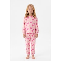 Bunny Hopp Kız Çocuk Uzun Kollu Pijama Takımı %100 Pamuk Pembe Çilek Desenli Penye Pembe Çiçekli Bunny Hopp Kız Çocuk Uzun Kollu Pijama Takımı %100 Pamuk Pembe Çilek Desenli Penye Pembe Çiçekli