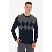 U.s. Polo Assn. Yuvarlak Yaka Desenli Lacivert Erkek Kazak 1678184 001 U.s. Polo Assn. Yuvarlak Yaka Desenli Lacivert Erkek Kazak 1678184 001