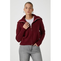 Ritnice Kadın Woody Grade Bordo Çift Taraf Fermuarlı Polo Triko Hırka Bordo Ritnice Kadın Woody Grade Bordo Çift Taraf Fermuarlı Polo Triko Hırka Bordo