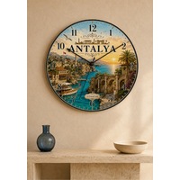 AA Shop Antalya Türkiye Şehir Manzaraları Desenli Dekoratif Baskılı Ahşap Duvar Saati 45 Cm Sessiz Akar Mekanizma 894 Çoklu Renkli AA Shop Antalya Türkiye Şehir Manzaraları Desenli Dekoratif Baskılı Ahşap Duvar Saati 45 Cm Sessiz Akar Mekanizma 894 Çoklu Renkli