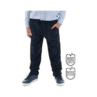 Erkek Çocuk Kadife Lacivert Beli Lastikli Pantolon 3-10 Yaş Erkek Çocuk Kadife Lacivert Beli Lastikli Pantolon 3-10 Yaş