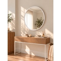 Beyaz Metal Çerçeveli Yuvarlak Ayna 70 cm Beyaz Metal Çerçeveli Yuvarlak Ayna 70 cm