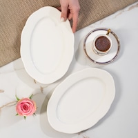 Porsima 4454 Yonca Porselen Kayık Tabak Seti - Oval Kahvaltılık Sunumluk Seti 25cm Beyaz Porsima 4454 Yonca Porselen Kayık Tabak Seti - Oval Kahvaltılık Sunumluk Seti 25cm Beyaz