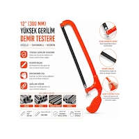 12 İnç 300 Mm Yüksek Gerilimli Demir Testeresi Ergonomik Saplı Metal Kesme Testeresi 12 İnç 300 Mm Yüksek Gerilimli Demir Testeresi Ergonomik Saplı Metal Kesme Testeresi