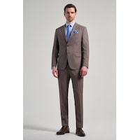 İmza Kendinden Desenli Bez Ayağı Mono Yaka Tam Astar Esnek 6 Drop Slim Fit Takım Elbise 1001250168 Kahverengi İmza Kendinden Desenli Bez Ayağı Mono Yaka Tam Astar Esnek 6 Drop Slim Fit Takım Elbise 1001250168 Kahverengi
