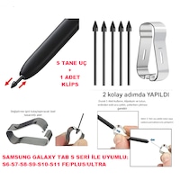 Samsung Galaxy Tabs10/s10 Fe/s10ultra/s10plus Yedek Kalem Ucu 5 Tane Ekranı Kirletmez S Pen Uyumlu Siyah Samsung Galaxy Tabs10/s10 Fe/s10ultra/s10plus Yedek Kalem Ucu 5 Tane Ekranı Kirletmez S Pen Uyumlu Siyah