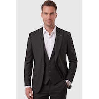 Deepsea Siyah Slim Fit Likralı 3 Lü Takım Elbise Ceket Yelek Pantolon Modern Şık Tasarım 2601798 Deepsea Siyah Slim Fit Likralı 3 Lü Takım Elbise Ceket Yelek Pantolon Modern Şık Tasarım 2601798