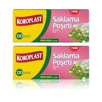 Koroplast Saklama Poşeti Orta Boy 24 X 38 Cm 120 Li X 2 Paket Koroplast Saklama Poşeti Orta Boy 24 X 38 Cm 120 Li X 2 Paket