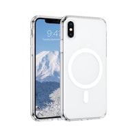 Fibaks iPhone X/xs Magsafe Wireless Uyumlu Kılıf Köşe Korumalı Darbe Emici Şeffaf Sert Silikon Kapak