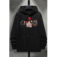 Uyguntarz Korku Karakterleri Baskılı Unisex Oversize Sweatshirt siyah Uyguntarz Korku Karakterleri Baskılı Unisex Oversize Sweatshirt siyah