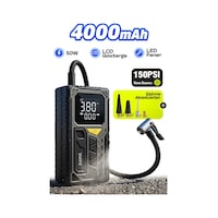 Auhma A7777 Taşınabilir Araç Lastik Hava Pompası 4000mah 150 Psı Dijital Ekranlı Kompresör Type-c Auhma A7777 Taşınabilir Araç Lastik Hava Pompası 4000mah 150 Psı Dijital Ekranlı Kompresör Type-c