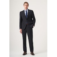 İmza Lacivert Mono Yaka 6 Drop Comfort Fit Tam Astar Esnek Takım Elbise 1001260182