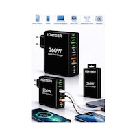 Fürtger German Frt-25w Si 260w 3 Type-c + 3 Usb-a Toplam 6 Çıkışlı Süper Hızlı Şarj Aleti Fürtger German Frt-25w Si 260w 3 Type-c + 3 Usb-a Toplam 6 Çıkışlı Süper Hızlı Şarj Aleti