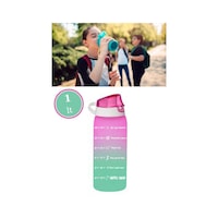 Flosoft 1 Litre Çift Renk Suluk, Okul Ve Sporcu Matarası, Motivasyonel Su Şişesi 1000Ml Pembe Flosoft 1 Litre Çift Renk Suluk, Okul Ve Sporcu Matarası, Motivasyonel Su Şişesi 1000Ml Pembe