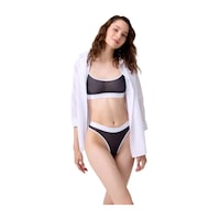 Cottonhill Lacivert Beyaz Lastik Detaylı Transparan Tüllü Ayarlanabilir Askılı Kadın Sütyen Takımı Lacivert Cottonhill Lacivert Beyaz Lastik Detaylı Transparan Tüllü Ayarlanabilir Askılı Kadın Sütyen Takımı Lacivert