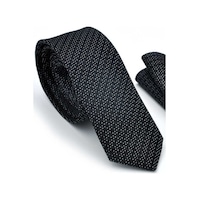 Gaffy Beyaz Noktalı Verev Çizgili Siyah Dokuma Kumaş Mendilli Slim Fit Beyaz - Siyah Gaffy Beyaz Noktalı Verev Çizgili Siyah Dokuma Kumaş Mendilli Slim Fit Beyaz - Siyah