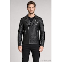 Freemen Erkek Fermuarlı Cep Detaylı Slim Fit Suni Deri Ceket-416 Siyah Freemen Erkek Fermuarlı Cep Detaylı Slim Fit Suni Deri Ceket-416 Siyah