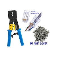Yeni Nesil Rj45 Ağ Pensesi + 10 Adet Jack + 10 Adet Kılıf