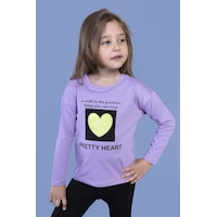 Toontoy Kids Toontoy Kız Çocuk Pul İşlemeli Baskılı Tişört Lila Toontoy Kids Toontoy Kız Çocuk Pul İşlemeli Baskılı Tişört Lila