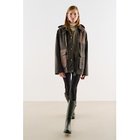 Manuka Kaplamalı Kumaş Kapüşonlu Parka Kahverengi Aw26trc00005-122 Manuka Kaplamalı Kumaş Kapüşonlu Parka Kahverengi Aw26trc00005-122