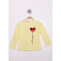 Toontoy Kids Toontoy Kız Çocuk Göğsü Pul Nakışlı T-shirt Sarı Toontoy Kids Toontoy Kız Çocuk Göğsü Pul Nakışlı T-shirt Sarı