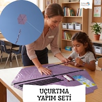 Uçurtma Yapım Seti / Naylon Altıgen / Plastik Çıtalı / Mor Uçurtma Yapım Seti / Naylon Altıgen / Plastik Çıtalı / Mor