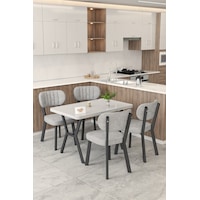 Gnr 70x110cm Sabit Beyaz Mutfak Masası Takımı, Yemek Masası, 4 Modern Gri Sandalye Gri Gnr 70x110cm Sabit Beyaz Mutfak Masası Takımı, Yemek Masası, 4 Modern Gri Sandalye Gri