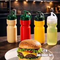 Porsima 4lü Sosluk Seti Ketçap Mayonez Hardal Yağlık Şişesi Sıkılabilir Plastik Sos Şişesi 660 Ml Çok Renkli Porsima 4lü Sosluk Seti Ketçap Mayonez Hardal Yağlık Şişesi Sıkılabilir Plastik Sos Şişesi 660 Ml Çok Renkli