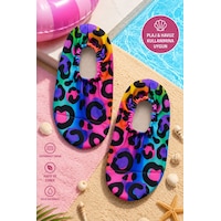 Zuzunga Neon Leopar Desenli Kaymaz Taban Bebek - Çocuk Deniz Ayakkabısı Rengarenk Zuzunga Neon Leopar Desenli Kaymaz Taban Bebek - Çocuk Deniz Ayakkabısı Rengarenk